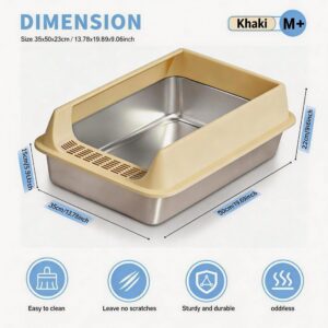 Large Anti-Splash Litter Box with Odor Control