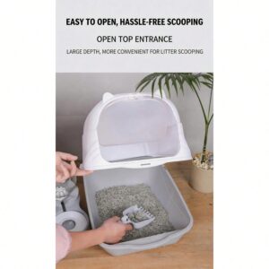 Odor Control Cat Litter Box with Privacy Hood