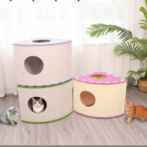 Cozy Enclosed Cat Bed - Scratch-Resistant, All-Season