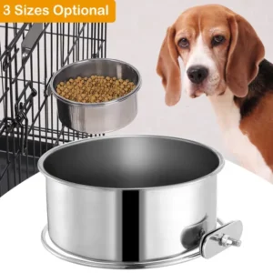 Hanging Dog Bowl with Clamp - Easy to Clean & Attach