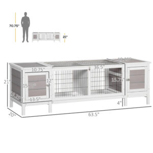 Easy-Clean Rabbit & Guinea Pig Cage With Tray