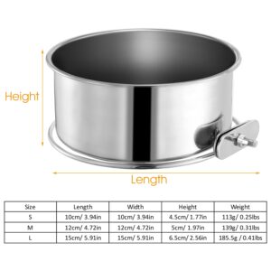 Stainless Steel Hanging Pet Bowl with Secure Clamp