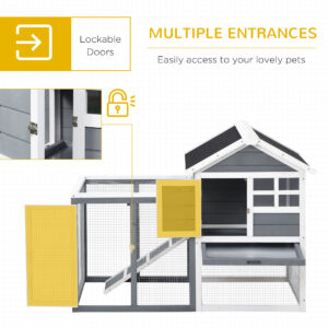 Spacious Indoor Rabbit Hutch with Outdoor Run