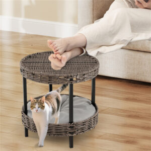 Elevated Cat Bed with Washable Cushions for Comfort