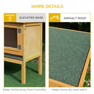 Weatherproof Wooden Hutch with Leak-Proof Tray