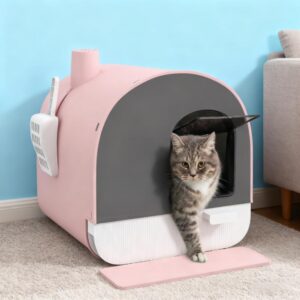 Odor-Control Cat Litter Box with Lid & Scoop