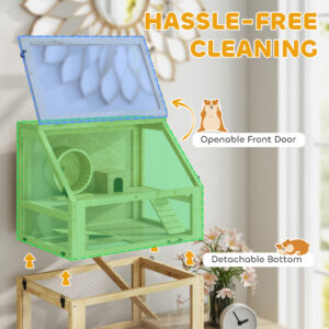 Multi-Level Hamster Home with Exercise Wheel & Toys