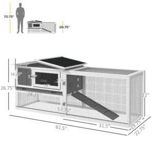 Spacious 2-Story Small Animal Cage with Easy-Clean Tray