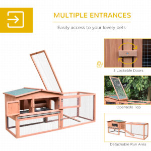 Spacious Outdoor Rabbit Home with Run and Shelter
